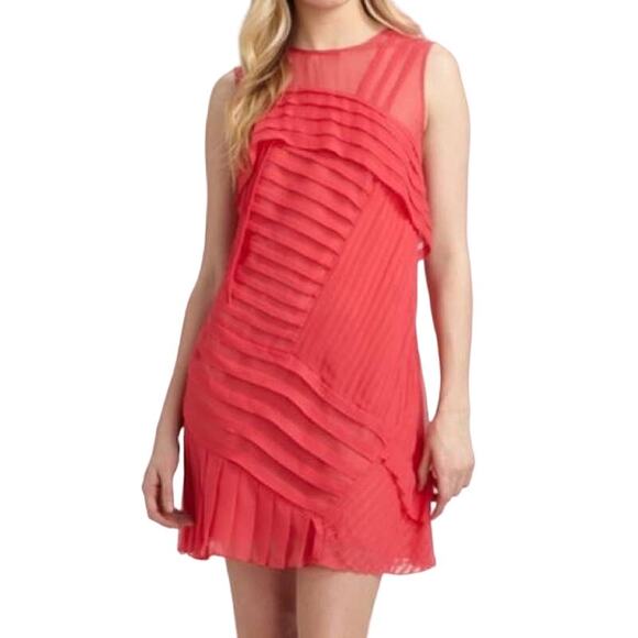 Nanette Lepore Pink Silk Mini Dress Size 2 - Picture 1 of 8